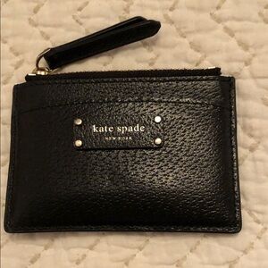 Kate Spade Black Textured Card Wallet